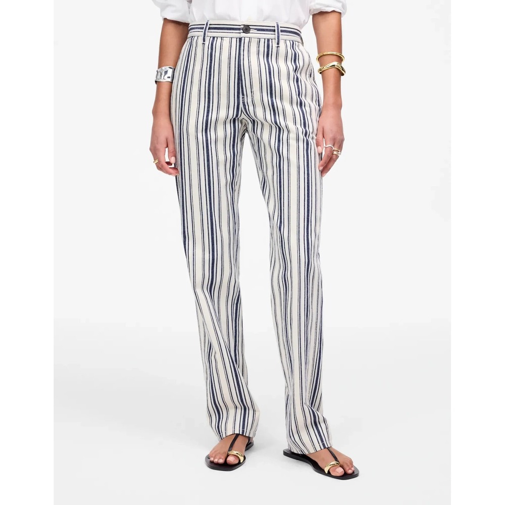 Madewell Dean Pants Women's‎ 28 Boardwalk Stripe Vintage Easy Straight NWT $118